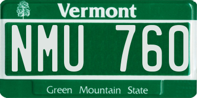 VT license plate NMU760