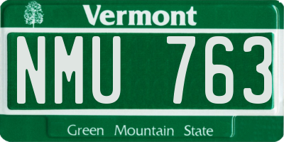 VT license plate NMU763