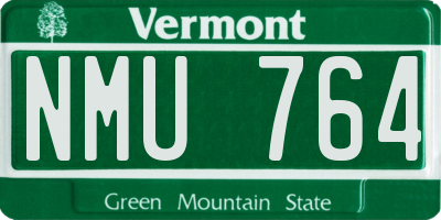 VT license plate NMU764