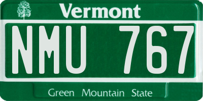VT license plate NMU767