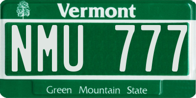 VT license plate NMU777