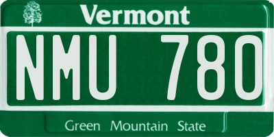 VT license plate NMU780