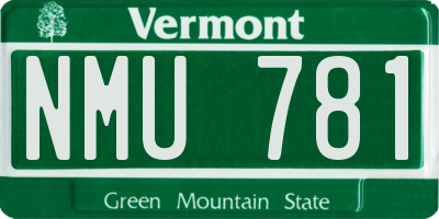 VT license plate NMU781