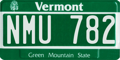 VT license plate NMU782