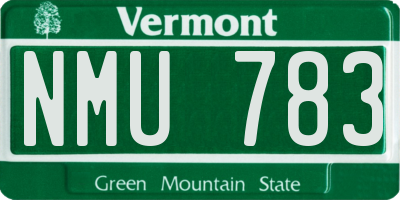 VT license plate NMU783