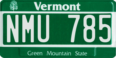 VT license plate NMU785