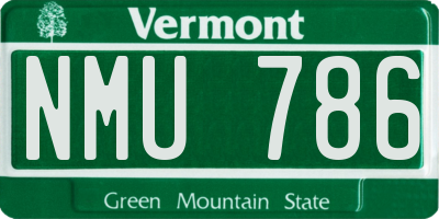 VT license plate NMU786