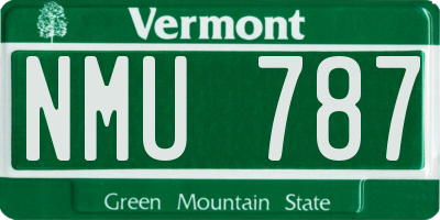 VT license plate NMU787