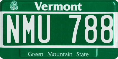VT license plate NMU788