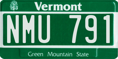 VT license plate NMU791