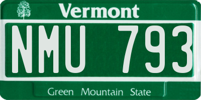 VT license plate NMU793