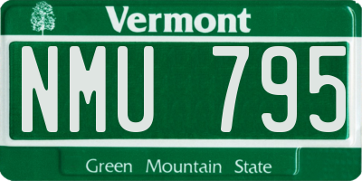 VT license plate NMU795