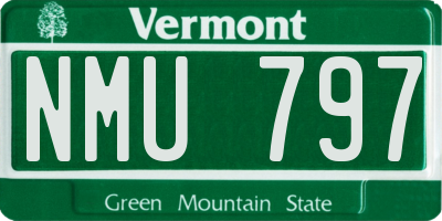 VT license plate NMU797