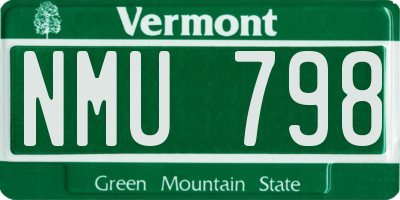 VT license plate NMU798