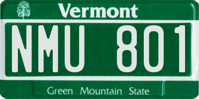 VT license plate NMU801