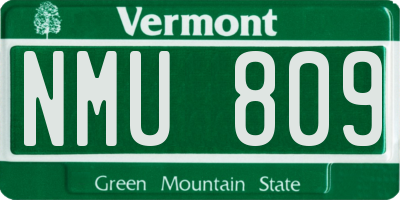 VT license plate NMU809