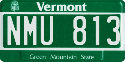 VT license plate NMU813