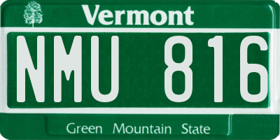 VT license plate NMU816