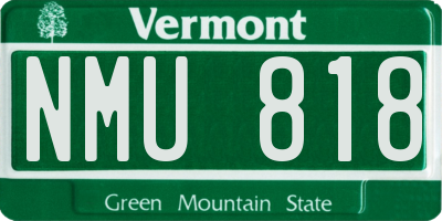 VT license plate NMU818