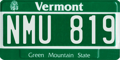 VT license plate NMU819