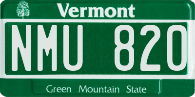 VT license plate NMU820