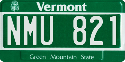 VT license plate NMU821