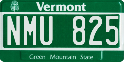 VT license plate NMU825