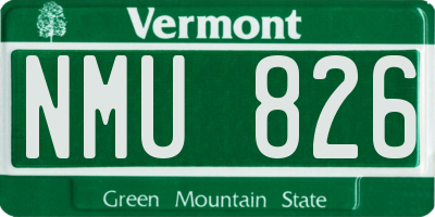 VT license plate NMU826
