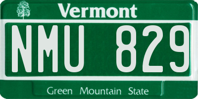 VT license plate NMU829
