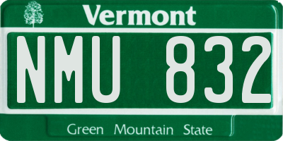VT license plate NMU832
