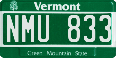 VT license plate NMU833
