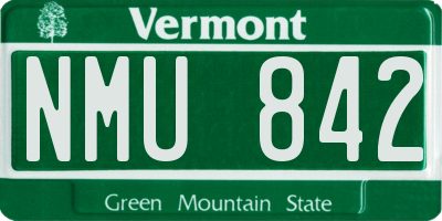 VT license plate NMU842