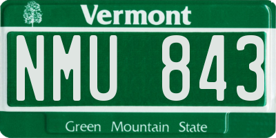VT license plate NMU843
