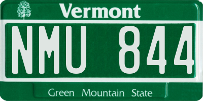 VT license plate NMU844