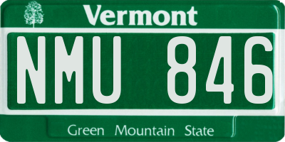 VT license plate NMU846