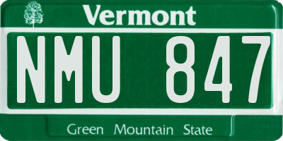 VT license plate NMU847