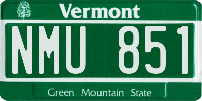VT license plate NMU851