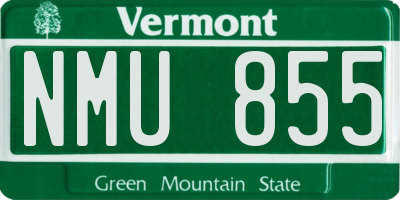 VT license plate NMU855