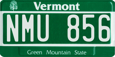 VT license plate NMU856