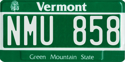 VT license plate NMU858