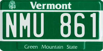 VT license plate NMU861