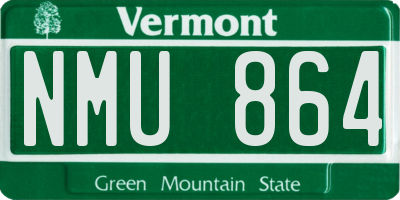 VT license plate NMU864