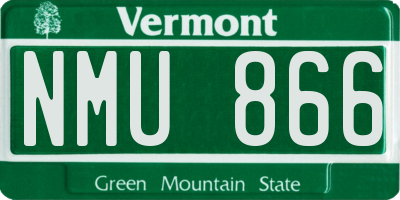 VT license plate NMU866