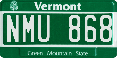 VT license plate NMU868