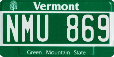VT license plate NMU869