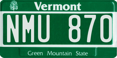 VT license plate NMU870