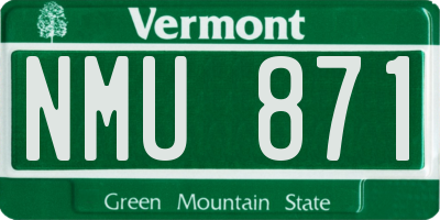 VT license plate NMU871