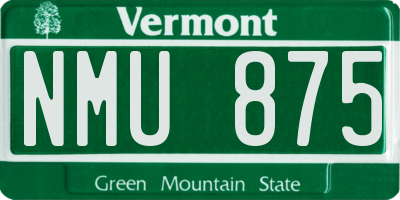 VT license plate NMU875