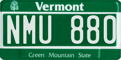 VT license plate NMU880