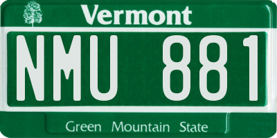 VT license plate NMU881